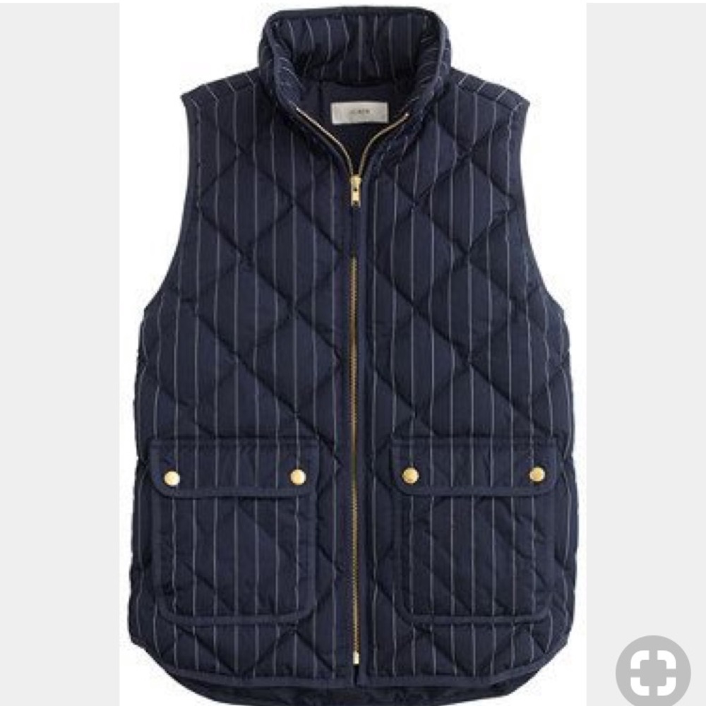 J.Crew Navy pinstriped Excursion quilted vest - Picture 6 of 12